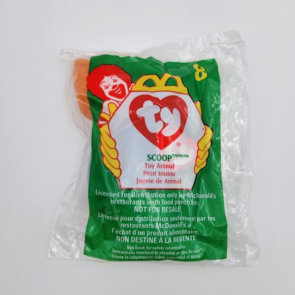 Scoop The Pelican #8 McDonald’s Toy Retired 1998 New Sealed TY Teenie Beanie Bab - Picture 3 of 7